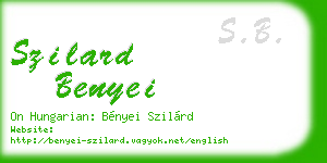 szilard benyei business card