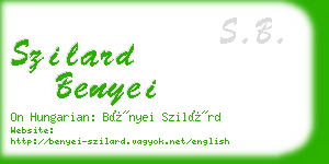 szilard benyei business card